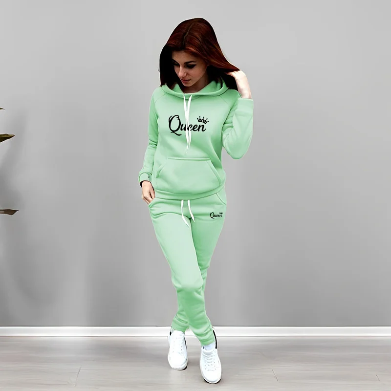 Womens Tracksuit Queen Letter  - đánh giá và giá Winter Clothing For Woman