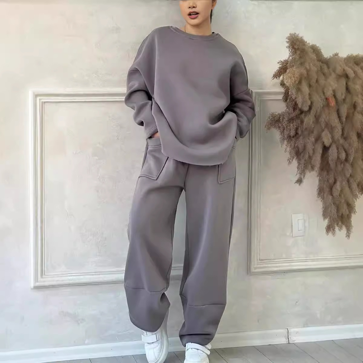 New Solid 2 Piece Set Women's  - đánh giá và giá Winter Clothing Sales