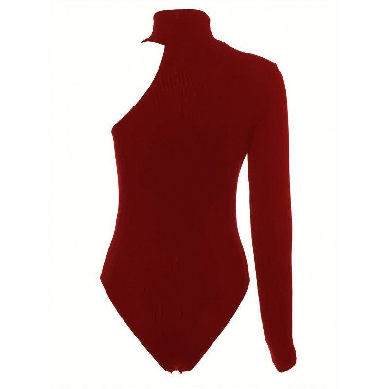Solid Asymmetric One Shoulder  - đánh giá và giá Winter Clothing For Woman