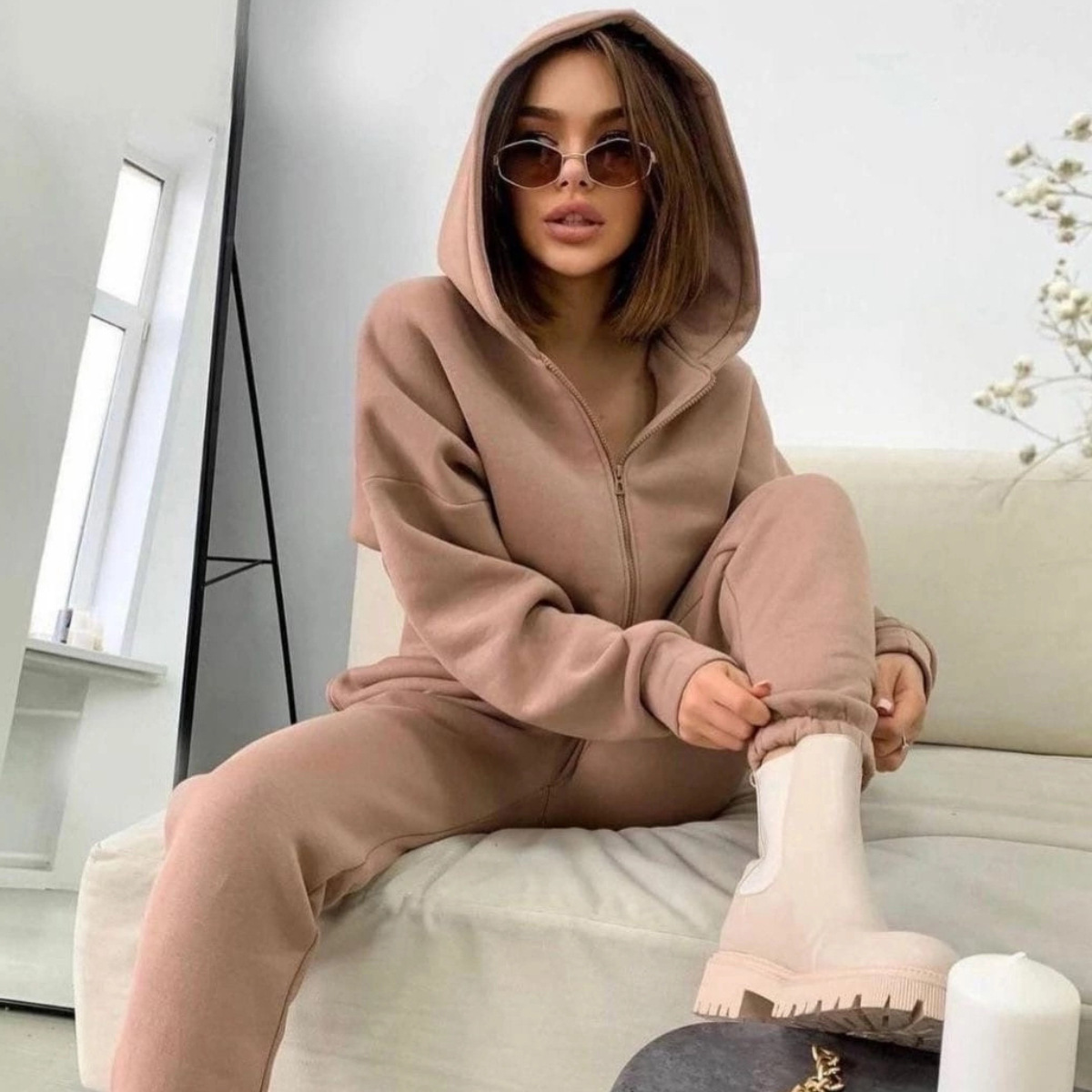 Zipper Hooded Coat Pants Sets  - đánh giá và giá Winter Clothing Sales